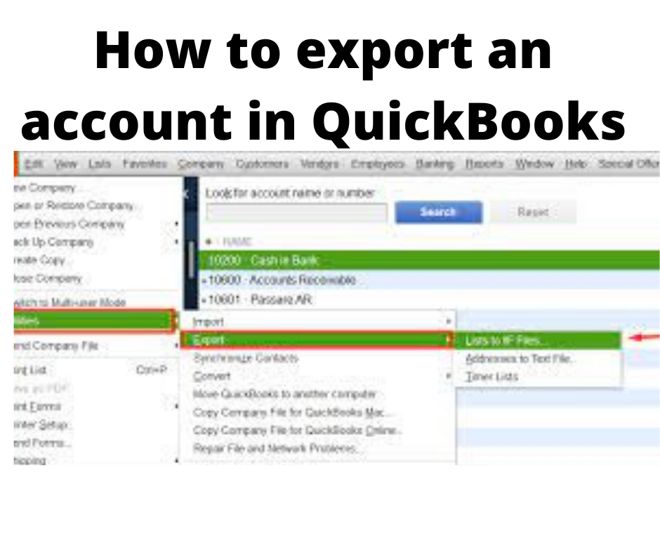 Export chart of accounts in QuickBooks