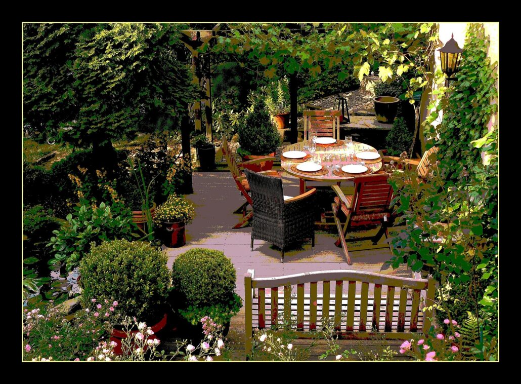 A terrace garden at home