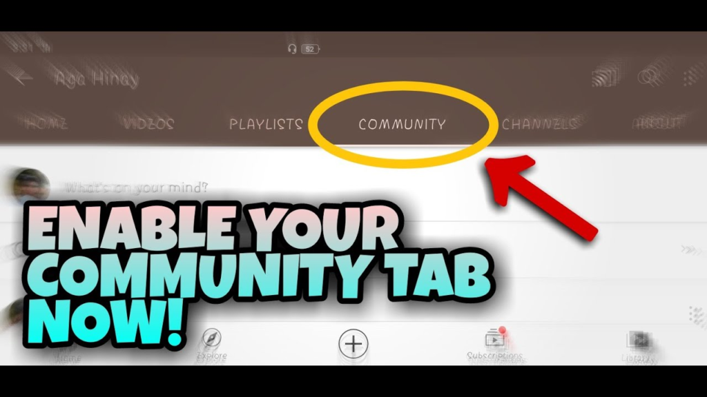 community tab on youtube