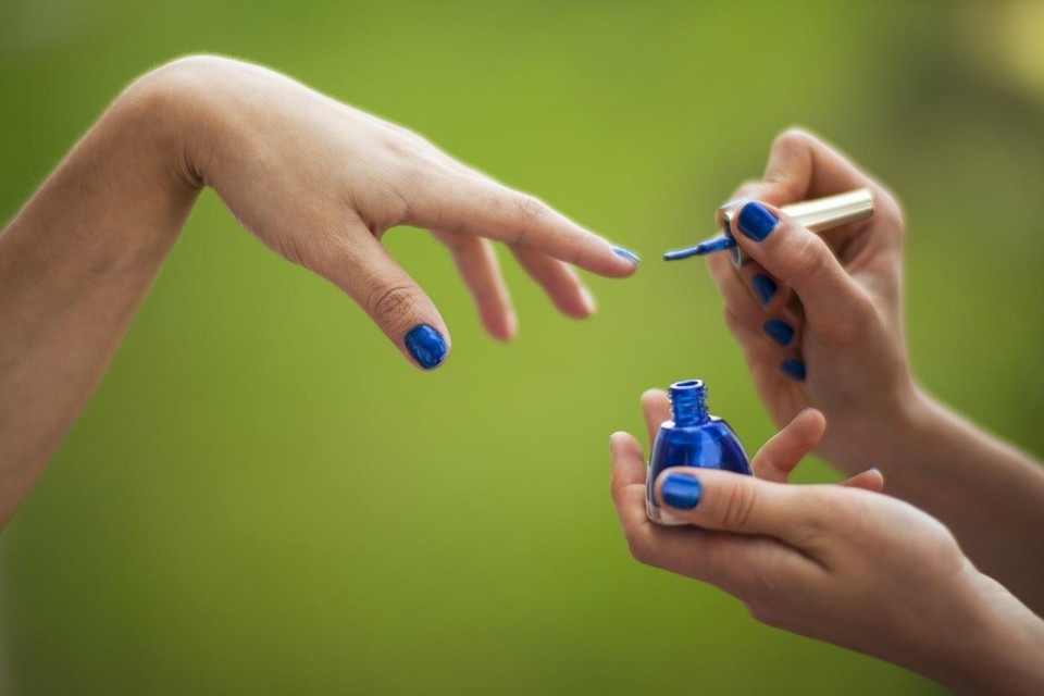 light blue nails