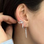 lab-made diamond earrings