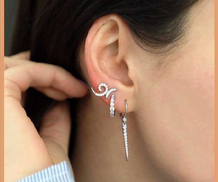 lab-made diamond earrings