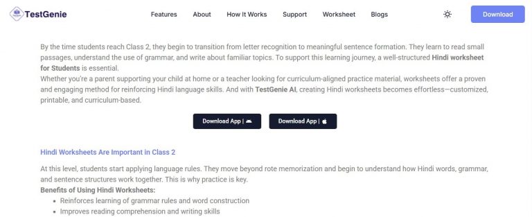 Enhance Your Child’s Vocabulary with Hindi Worksheet for Class 2
