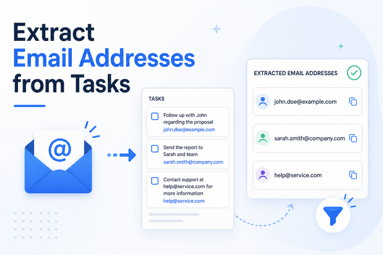How to Extract Email Addresses from Task Section? 