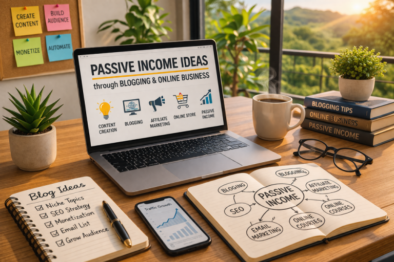Passive income ideas through blogging and online business