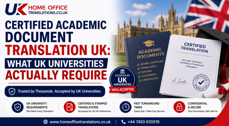 Certified Academic Document Translation UK: What UK Universities Actually Require