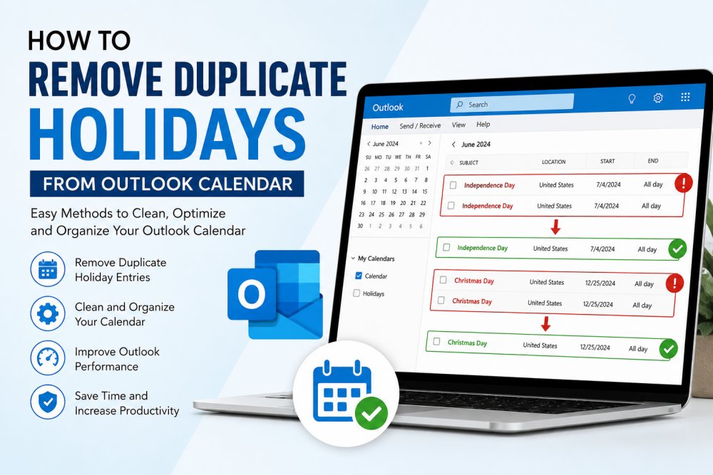 remove duplicate holidays from outlook calendar