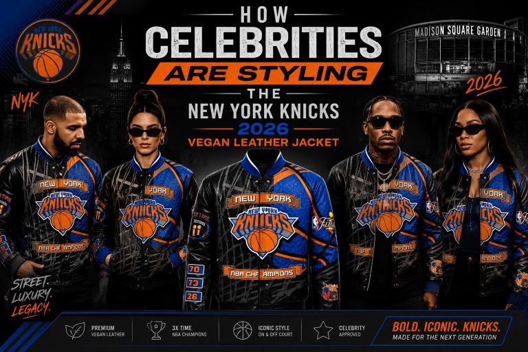 How Celebrities Are Styling the New York Knicks 2026 Vegan Leather Jacket