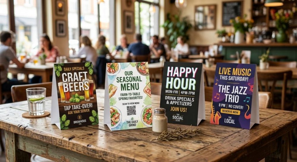 custom table tents